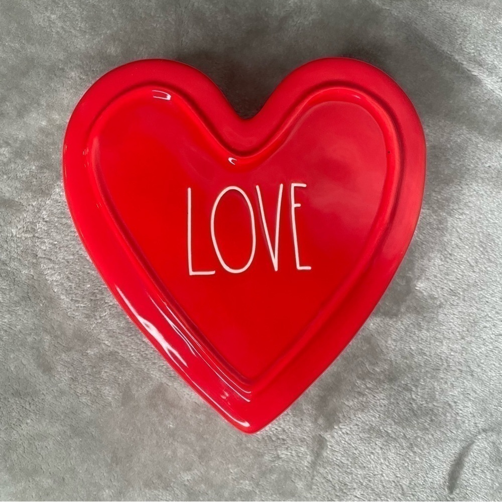 Rae Dunn LOVE Heart Trinket Box Red Valentine Jewelry Box Home Decor